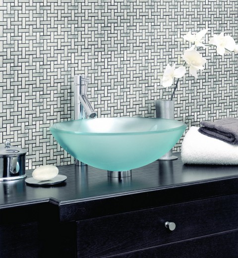 Stylish Round Frosted Glass Sink