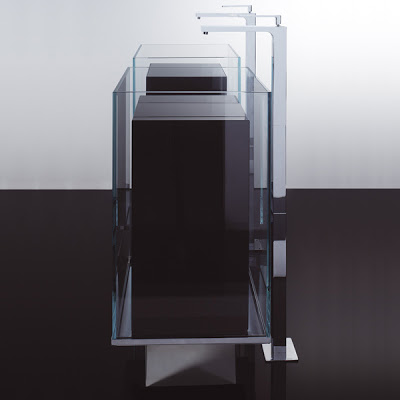Night Minimalist Freestanding Sink In Tempered Glass By Cogliati