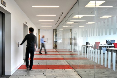 Glass and floor detail, Red Bee Media, London