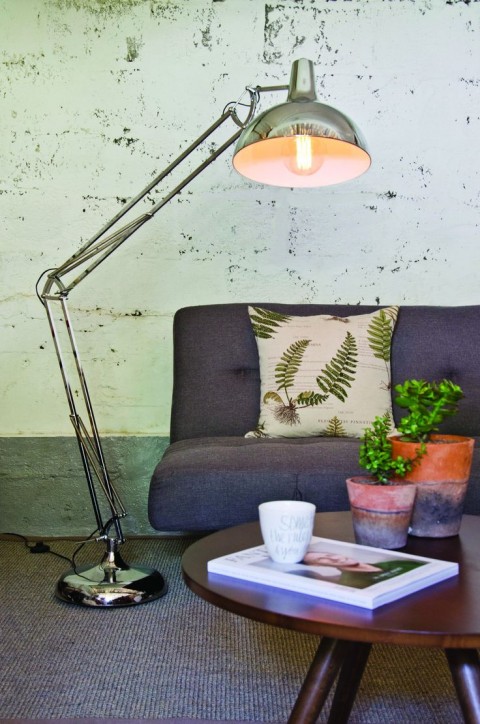 10 Designer Floor Lamps - Large Chrome Angle-poise Floor Lamp By Arora Lights.