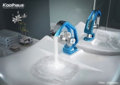 Designer Bathroom Faucets - Koolhaus German Water Saving Blue Faucet