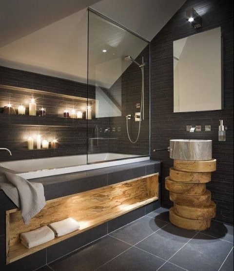 How To Design Your Home’s Lighting - Candles Lighting In Bathroom