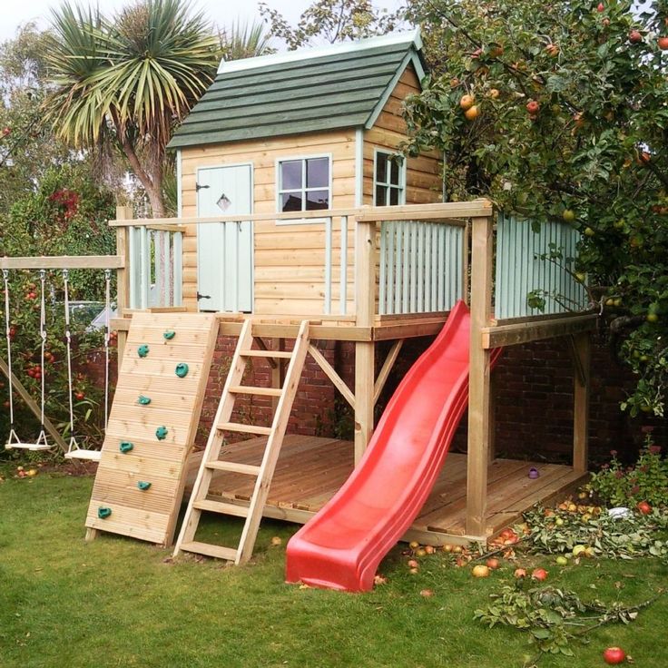 wendy house with slide and swing