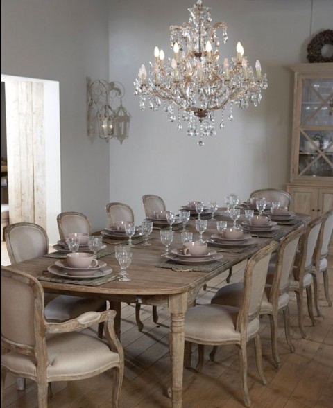 10 Stunning Dining Room Designs To Inspire You In Time For Christmas - French Inspired Shabby Chic Long Table
