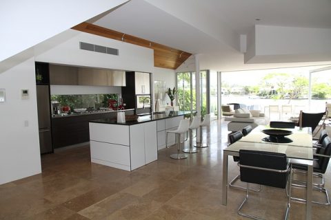 How Concrete Flooring Can Help You Achieve The Minimalist Look - Minimalist Open Plan Kitchen, lounge, dinner.