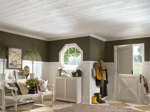 How To Use Ceiling Tiles To Decorate Your Living Room - Wooden Ceiling