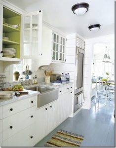 How To Modernise Your Kitchen Without Completely - Grey Painted Floorboards From ThingsThatInspireMe.net