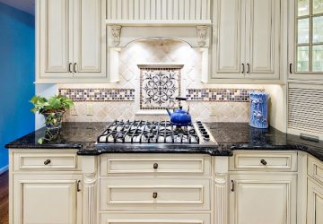 Wooden floor with cream cabinets