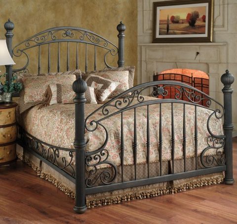 Metal framed bed