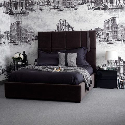 Belvedere Upholstered Bedstead - Charcoal