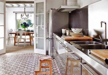 Kitchen with beautiful floor tiles