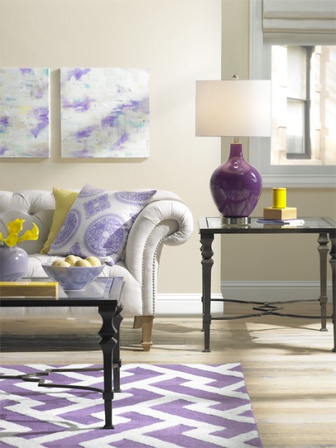 Purple with hints of yellow