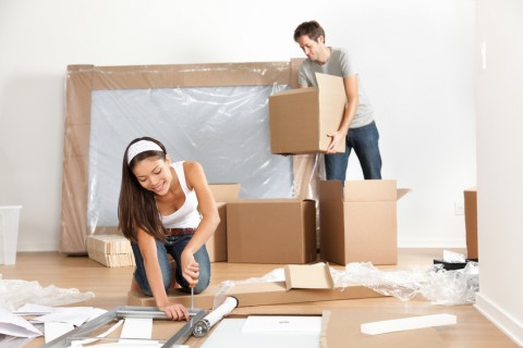 Couple moving in new home house