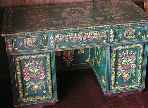 Upcycled Recycled Hand Painted Desk