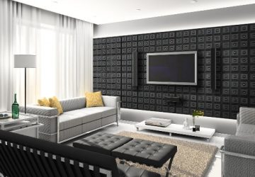 How To Use Ceiling Tiles To Decorate Your Living Room - Feature Wall