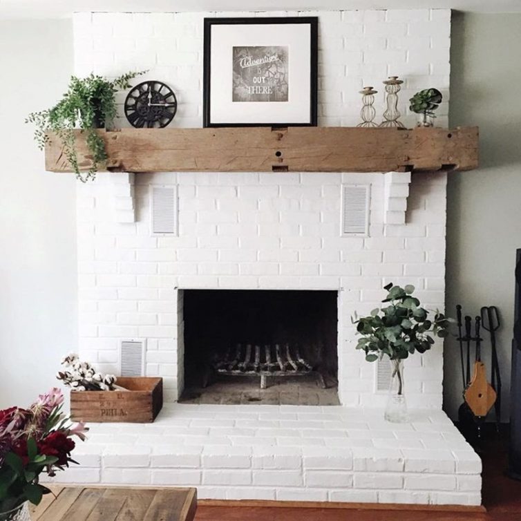 Decorating A Small Starter Home: Top Tips - Via Instagram - By laurenfair - White Painted Fireplace