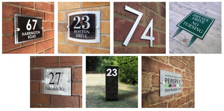 Aluminium house signs