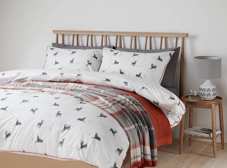 Deer print bedding