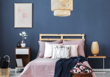Bedroom painted with Pantone Colour of the year 2020 Classic Blue