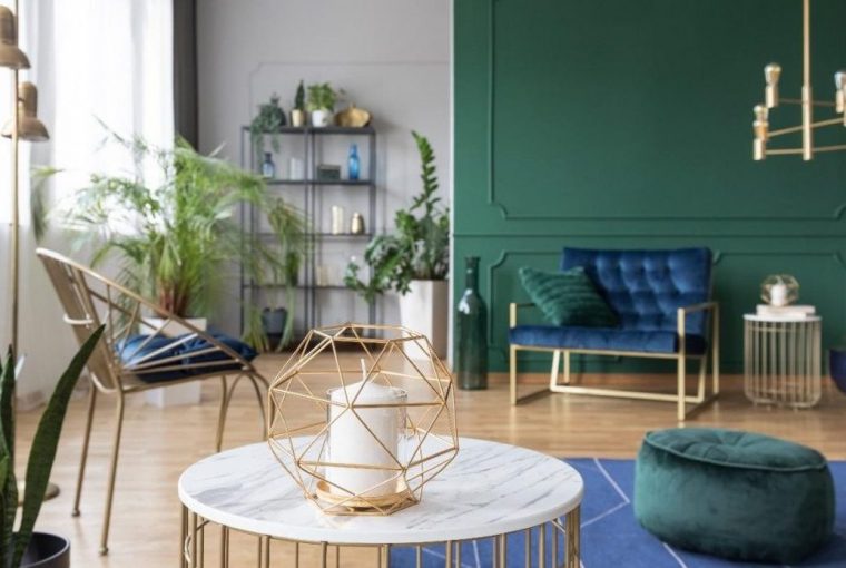 Green and blue lounge