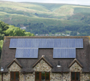 Solar panels on roof of house UK