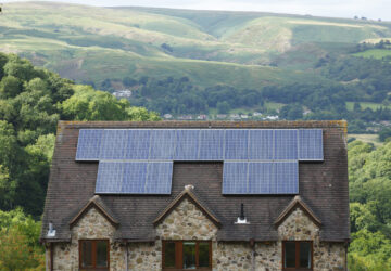 Solar panels on roof of house UK