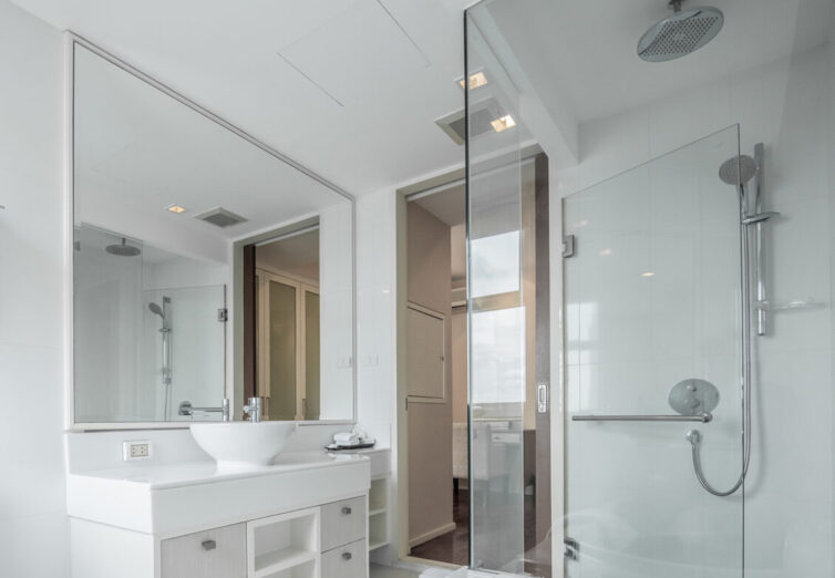 Large bathroom mirror