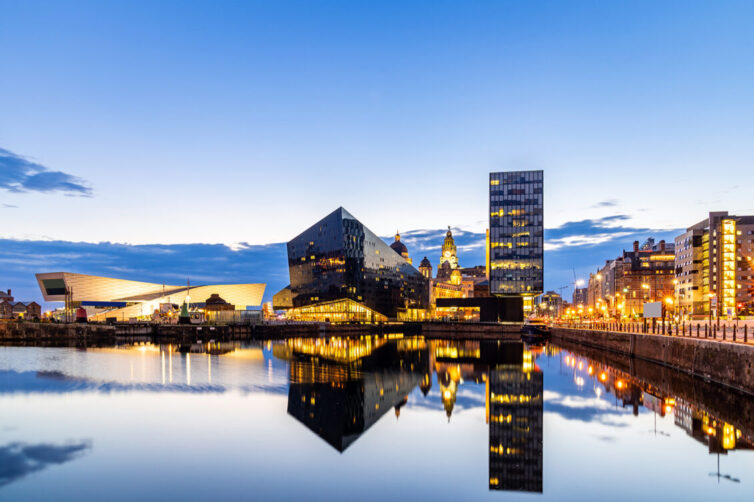 Liverpool Skyline Pier head sunset