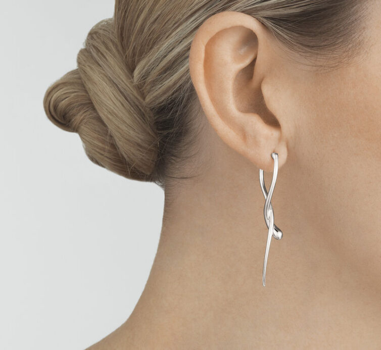 Mercy long silver earrings - From georgjensen.com