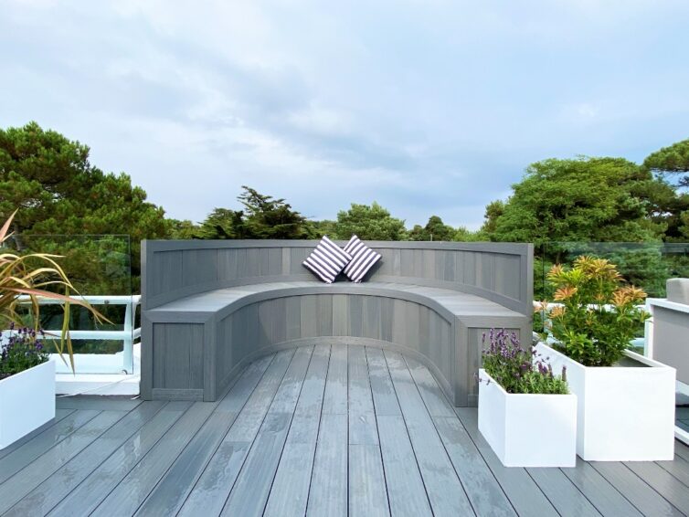 Seating area made out of composite decking