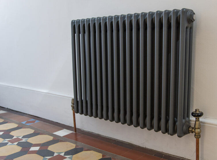 Dark grey cast iron traditional style column radiator