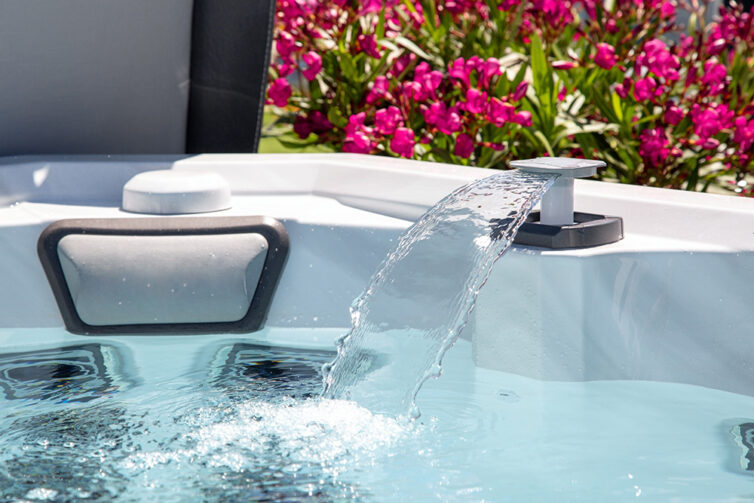 Hot tub in garden