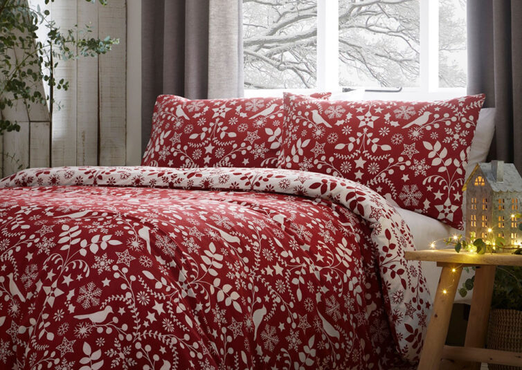 Fusion Nordic Red Duvet Set Leekes.co.uk