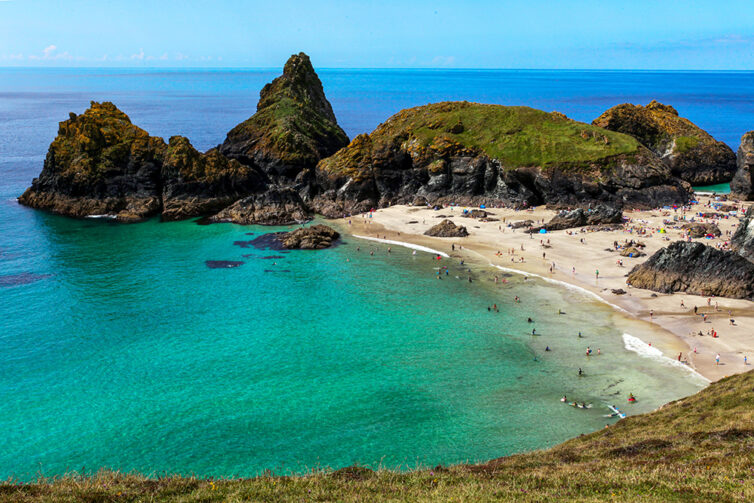 Kynance cove - a popular but secluded beach in Cornwall, England