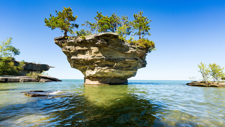 Lake Huron's Turnip Rock, near Port Austin Michigan