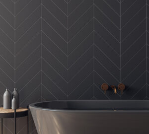 Grey bath and grey metro tiles