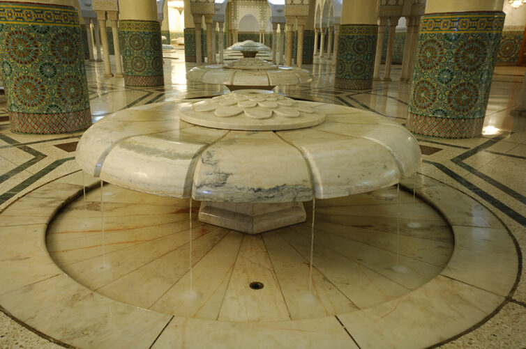 Great Mosque Hassan ll Casablanca, Morocco. The ablutions rooms