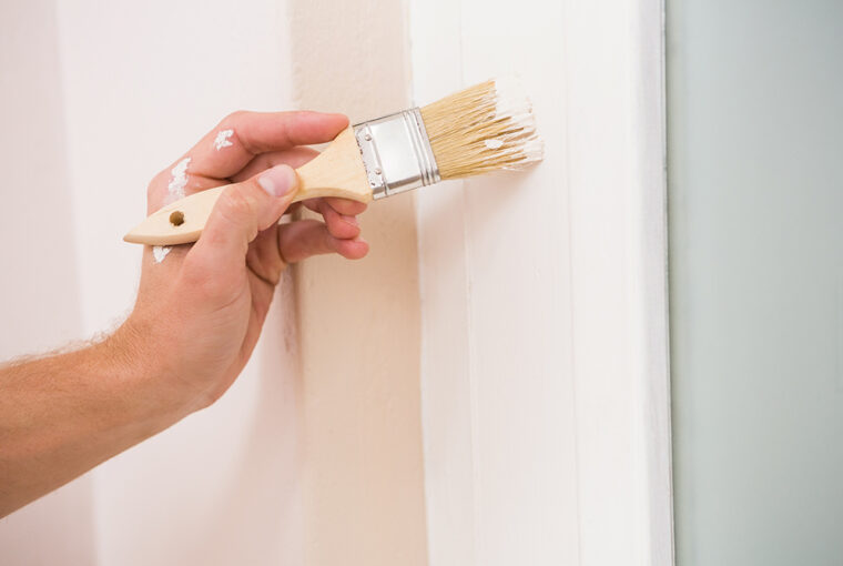 Painting door fram with white paint