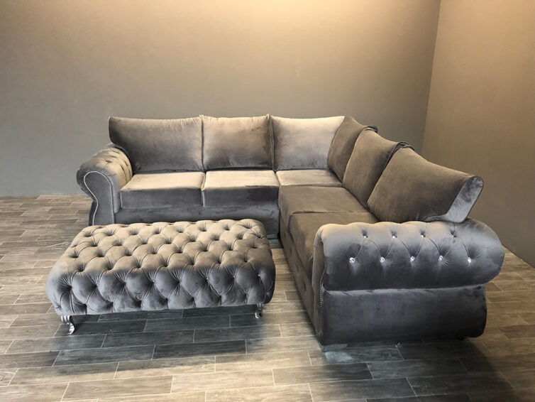 Rhino Italian Velvet Corner Sofa