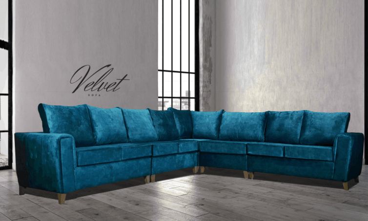 Mahi Corner Sofa Marble Teal