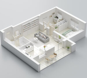 £D image of an apartment
