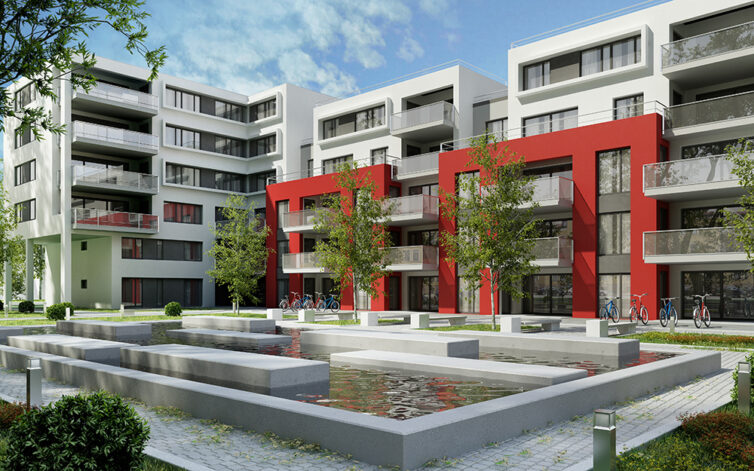 3D image of apartment building