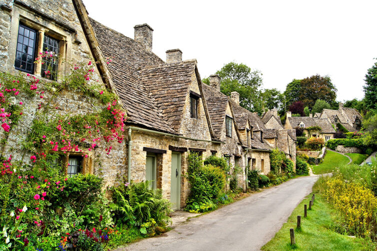 Houses of Arlington Row in the village of Bibury, England