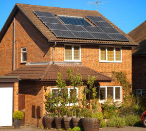 Detached house with solar panels - eco home