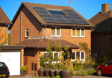 Detached house with solar panels - eco home