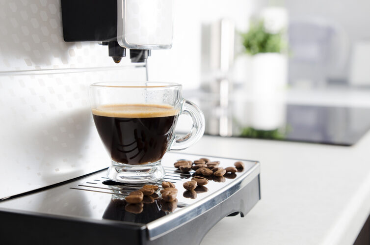 coffee machine in kitchen