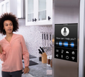 Women standing in smart kitchen