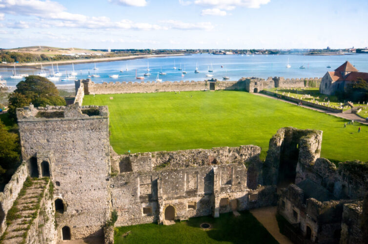 The ruins of an old medieval castle in portchester, portsmouth,