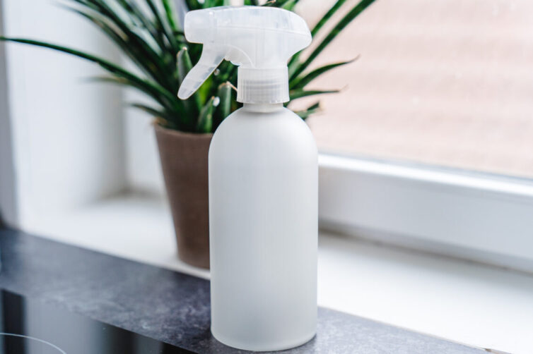 Reusable spray bottle for eco-friendly cleaning with vinegar