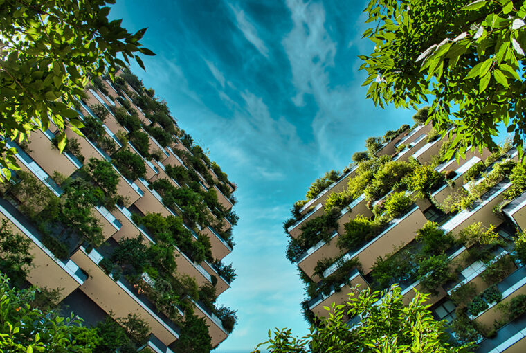 Vertical Forest (Bosco Verticale) Innovative Green House Skyscraper representing commitment to sustainable economy designed by Boeri Studio